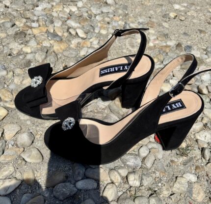 Sandale Lariss Piele Intoarsa Negru