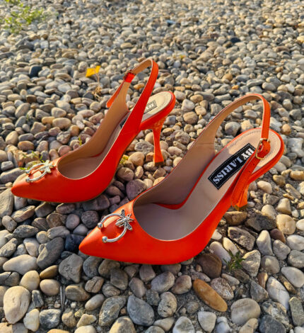 Pantofi Lariss Piele Naturala Portocaliu