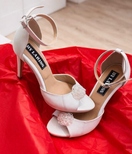 Sandale Lariss Piele Naturala Alb