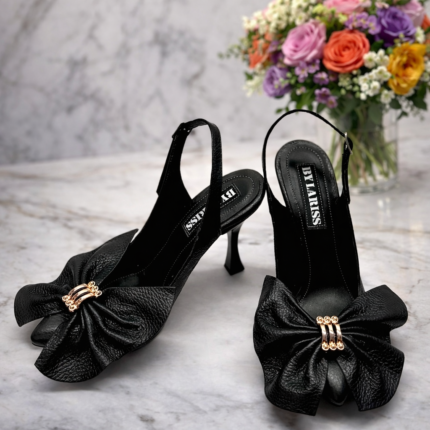 Pantofi Lariss Piele Naturala Texturata Negru