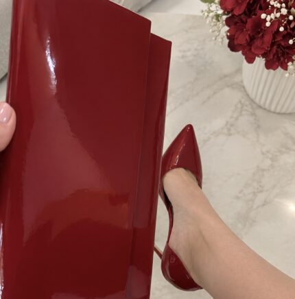 Pantofi Lariss Piele Lacuita Visiniu